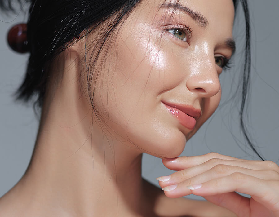 Young woman with glowing skin